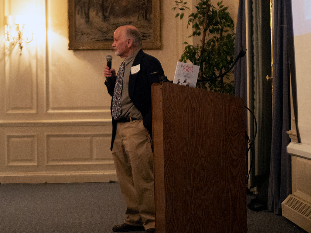 Stephen W. Kress presenting “Saving Seabirds: New Lessons from Puffins”